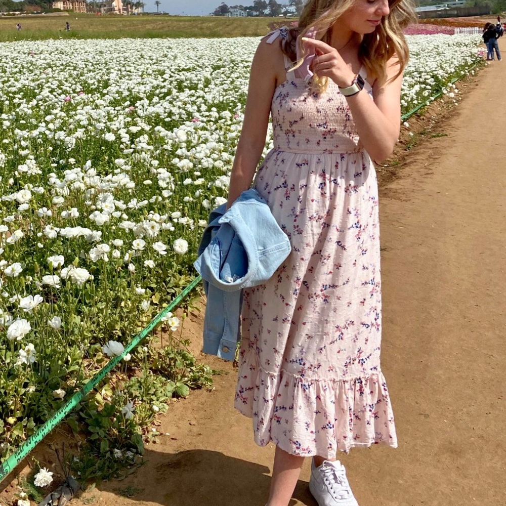 Pink floral dress
